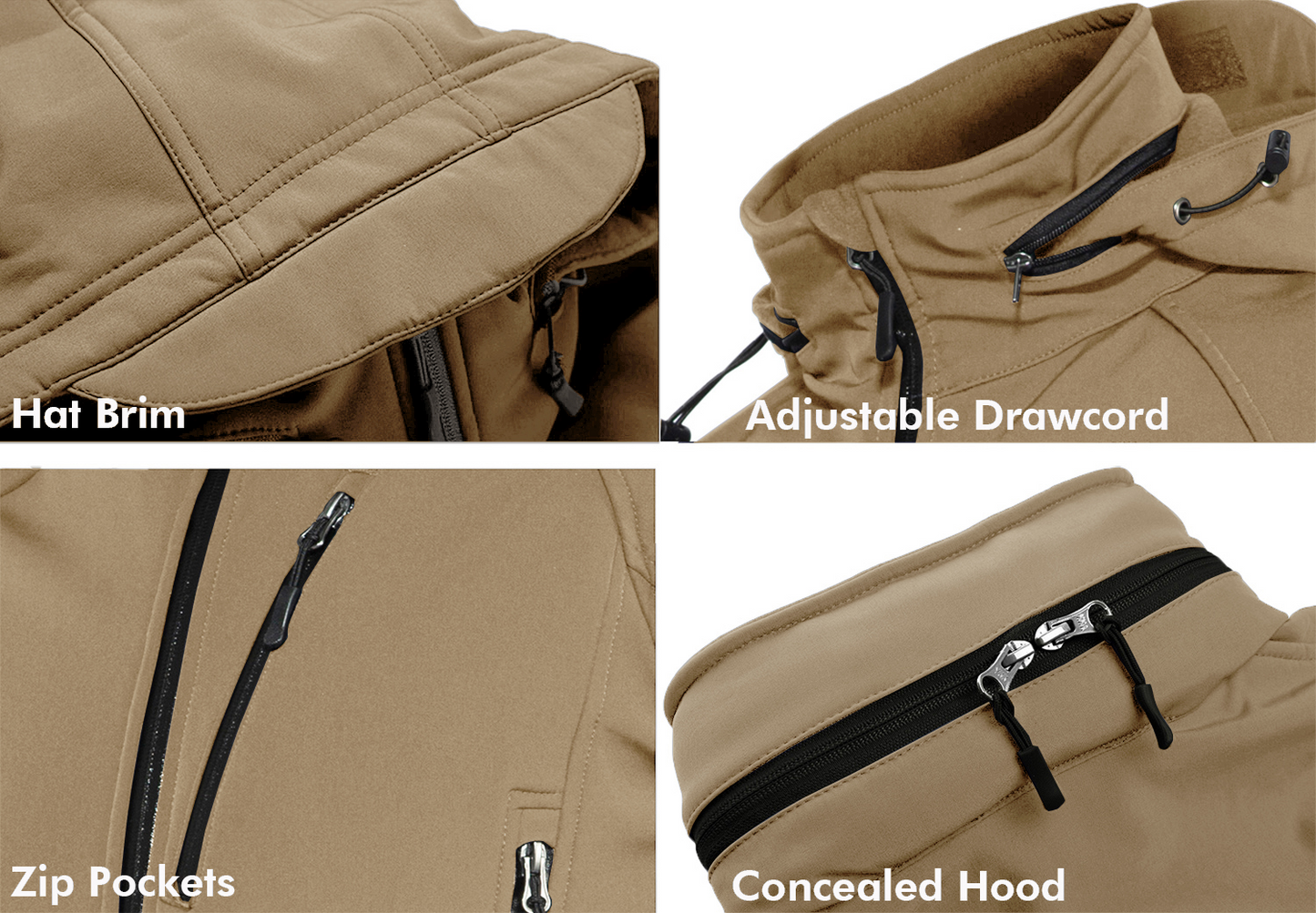 Military/Outdoor Style Waterproof Jacket (Detachable Hood)