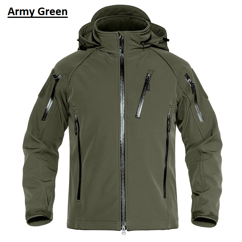 Military/Outdoor Style Waterproof Jacket (Detachable Hood)